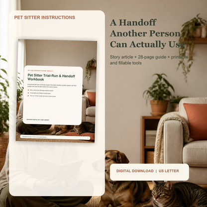 Pet Sitter Trial-Run & Handoff Workbook | Printable & Fillable PDF