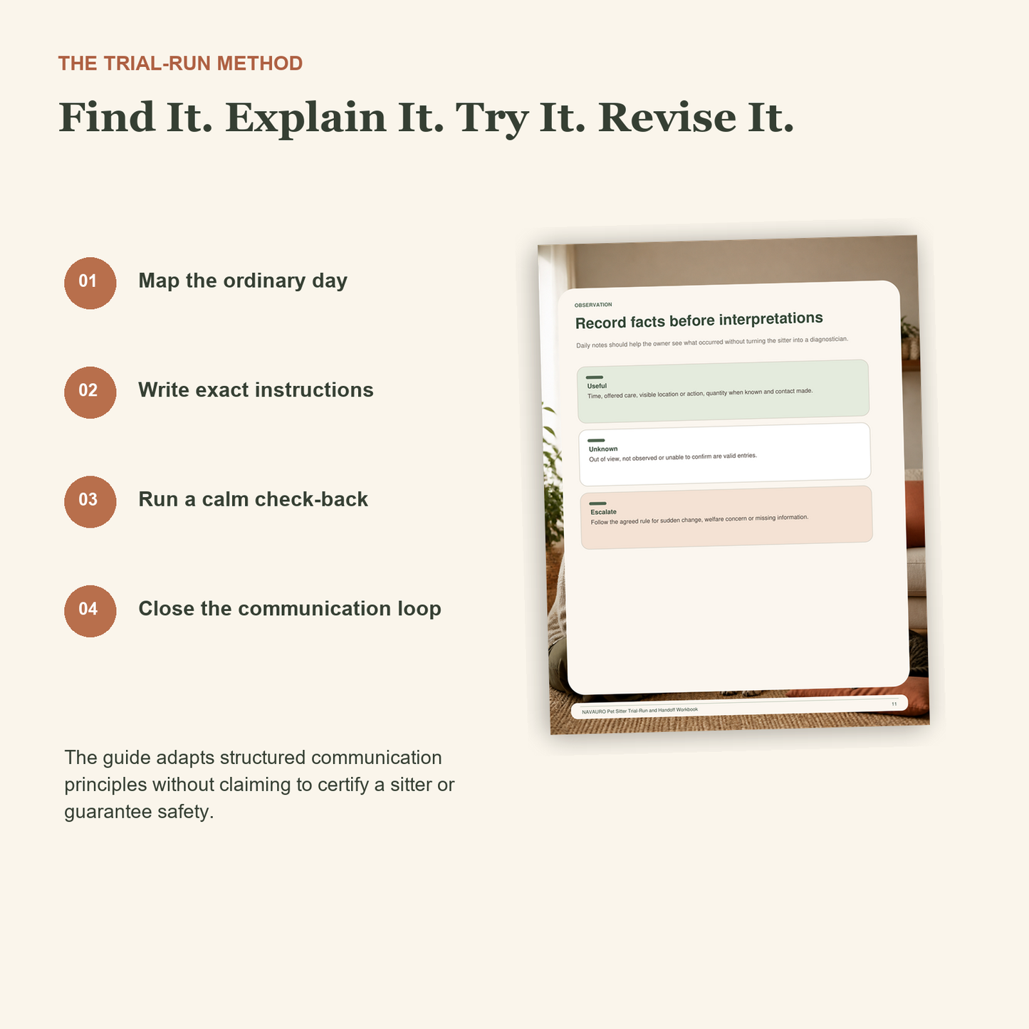 Pet Sitter Trial-Run & Handoff Workbook | Printable & Fillable PDF