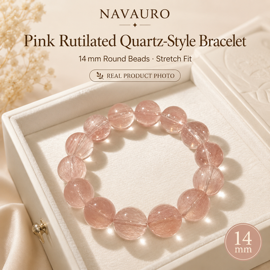 Natural Pink Quartz Crystal Bracelet – product view 1
