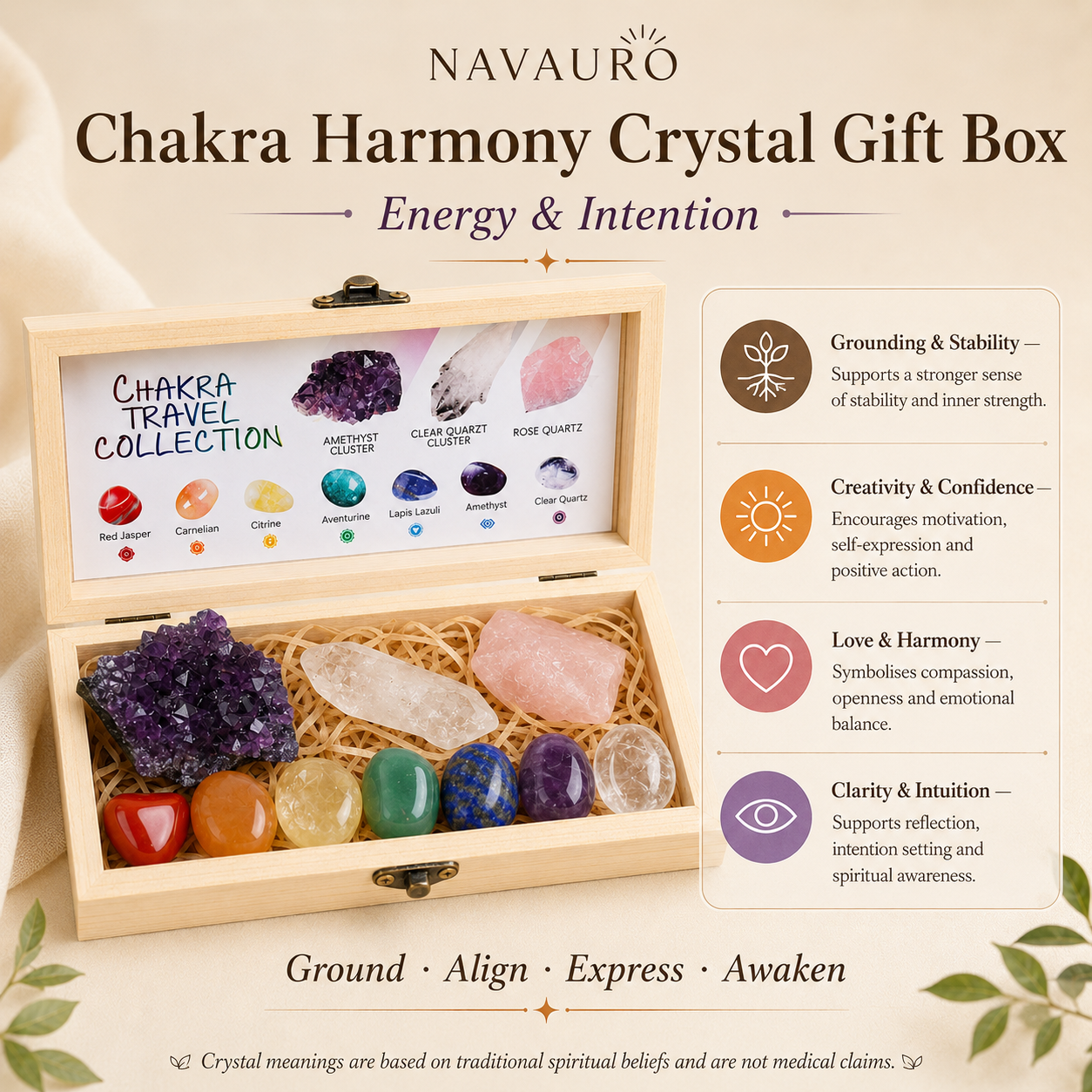 Chakra crystal gift presentation