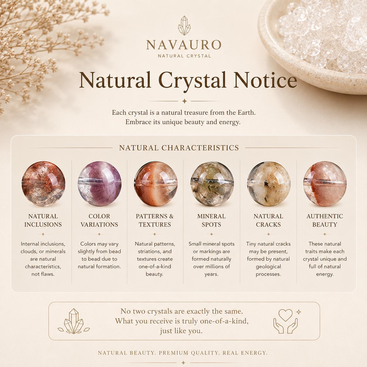 Flower Phantom Quartz Bracelet | 4A–7A Grade Natural Crystal | NAVAURO Signature Collection