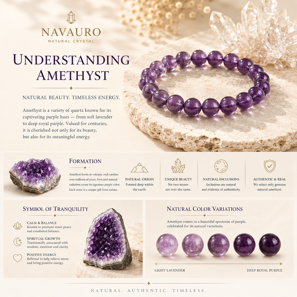 Natural Amethyst Crystal Bracelet – product view 10