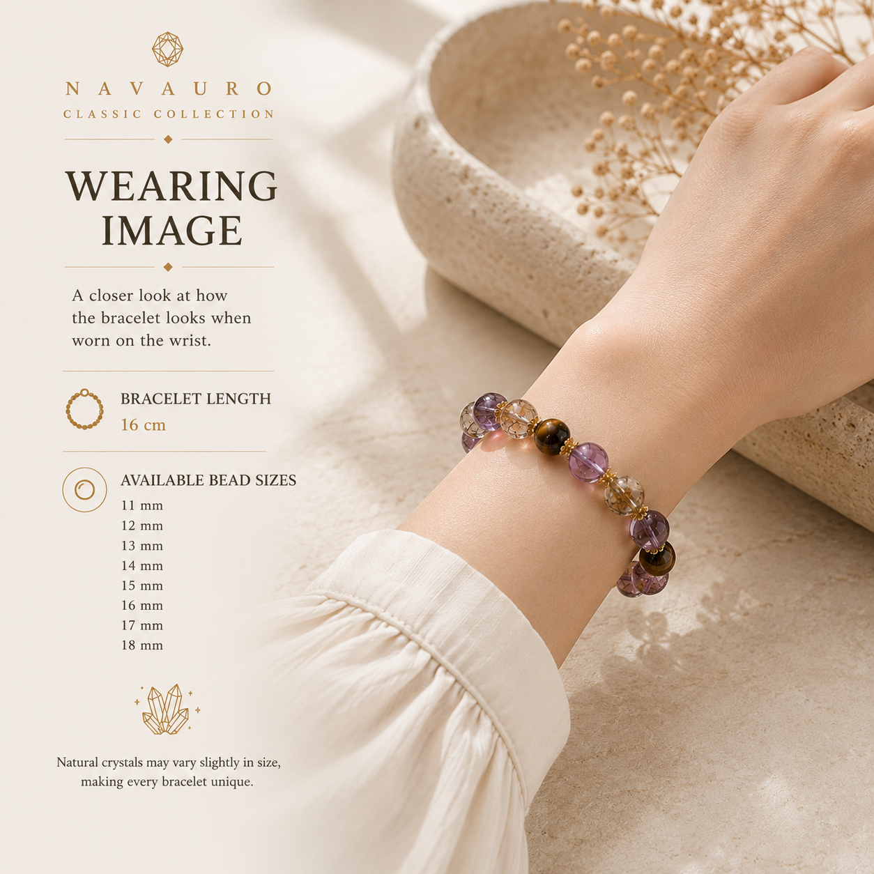 Natural Amethyst Bracelet with Black Gold Super Seven & Tiger Eye