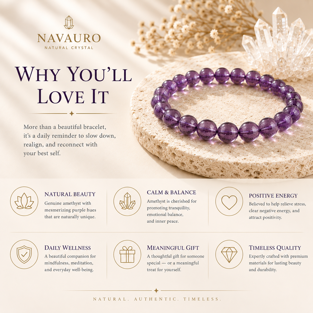 Natural Amethyst Crystal Bracelet – product benefits