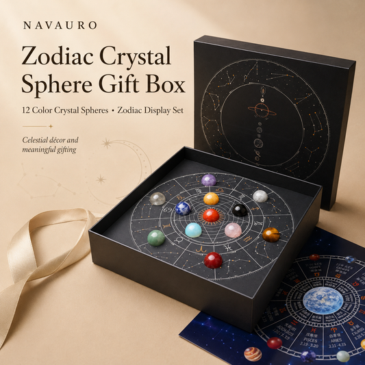 Zodiac crystal gift box with twelve natural stones