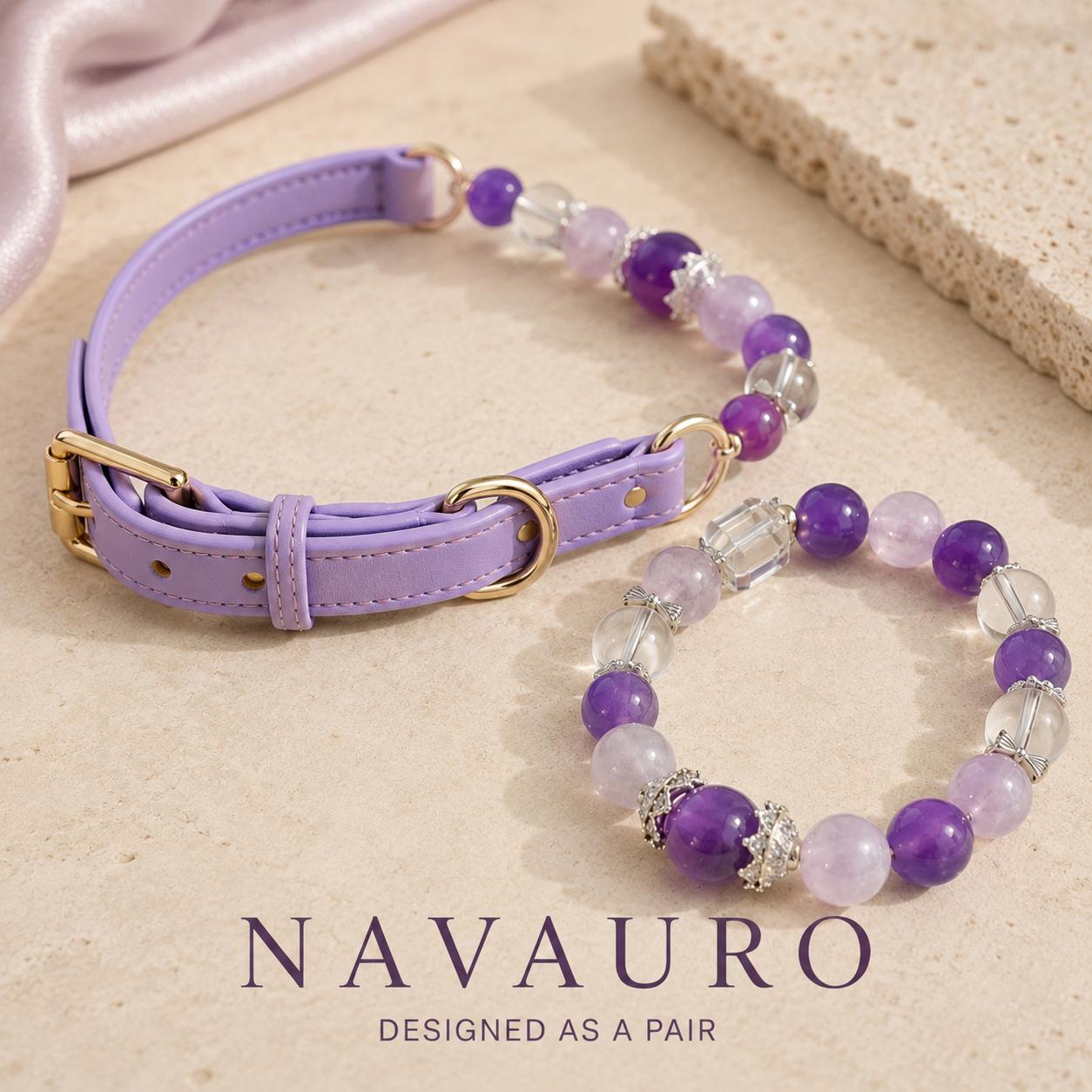 Matching Dog Collar & Owner Bracelet Set – Purple Ziding | Crystal Pet Jewelry — Etsy designed image 5