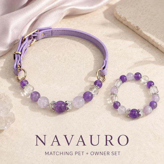 Matching Dog Collar & Owner Bracelet Set – Purple Ziding | Crystal Pet Jewelry — Etsy designed image 1