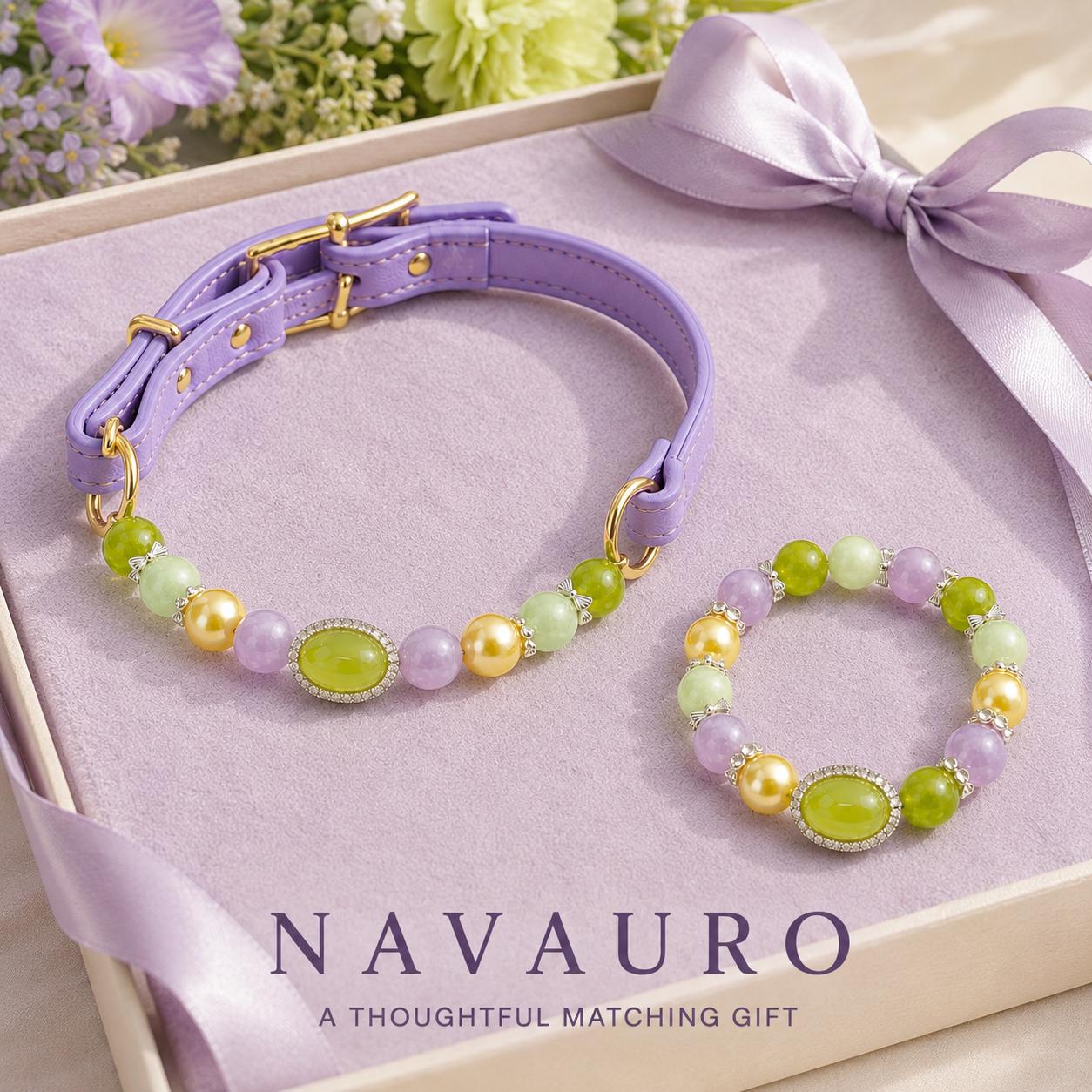 Matching Dog Collar & Owner Bracelet Set – Monet Garden Crystal Jewelry — Etsy designed image 6