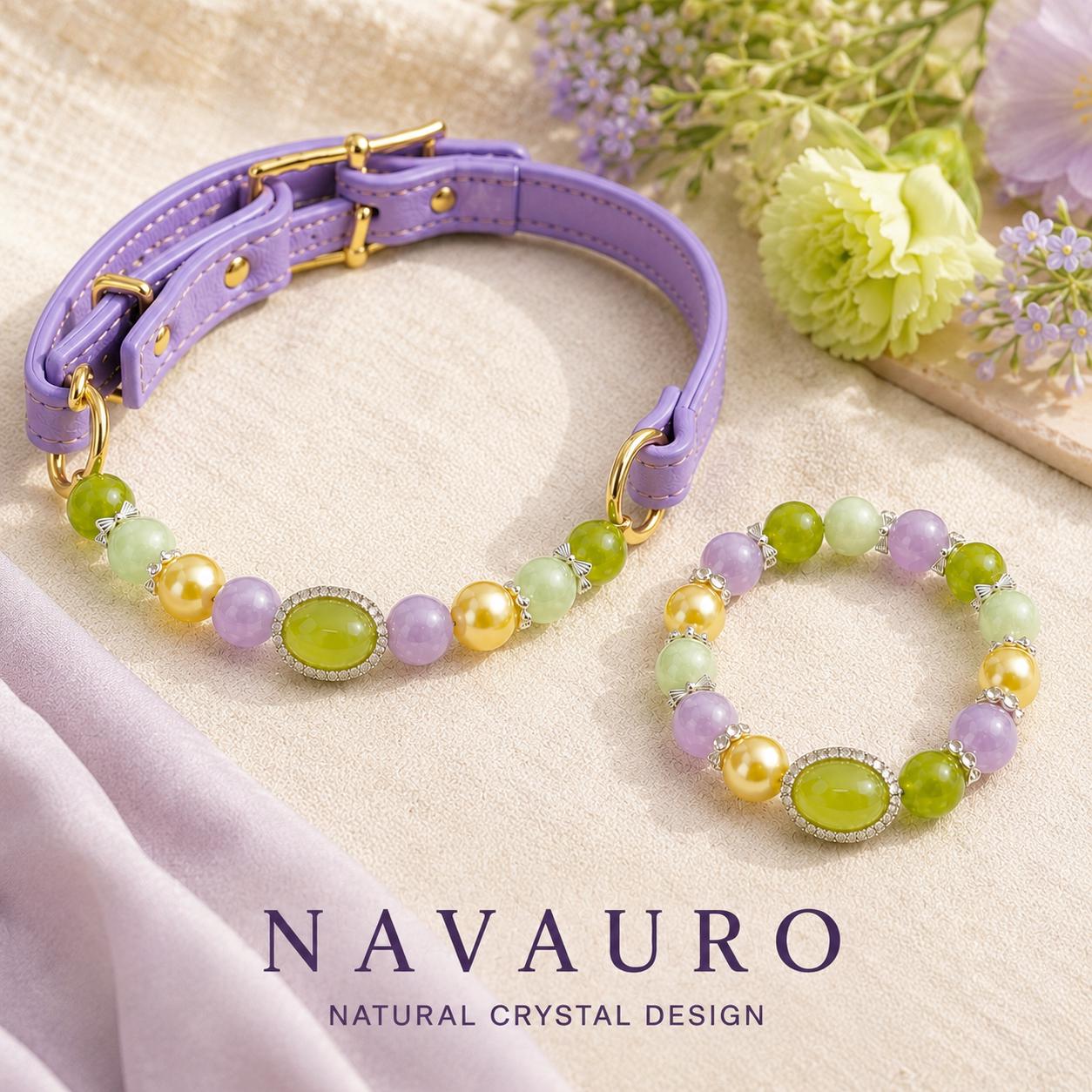 Matching Dog Collar & Owner Bracelet Set – Monet Garden Crystal Jewelry — Etsy designed image 10