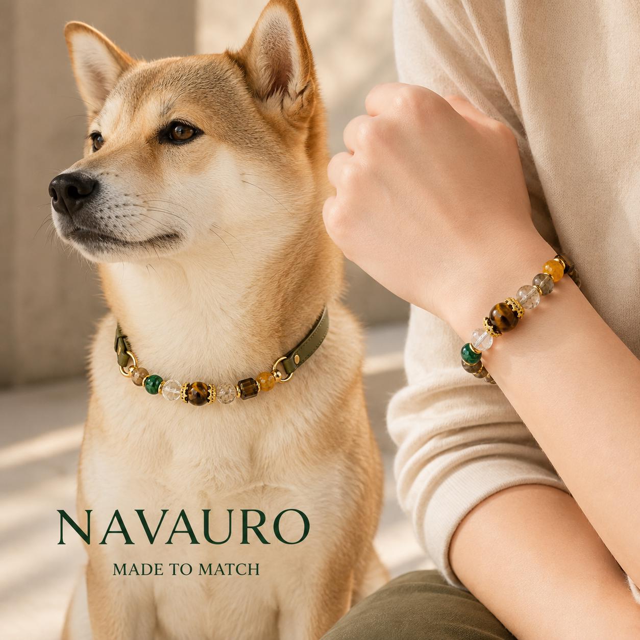 Matching Dog Collar & Owner Bracelet Set – Stone Light Together | Crystal Pet Jewelry — Etsy designed image 2