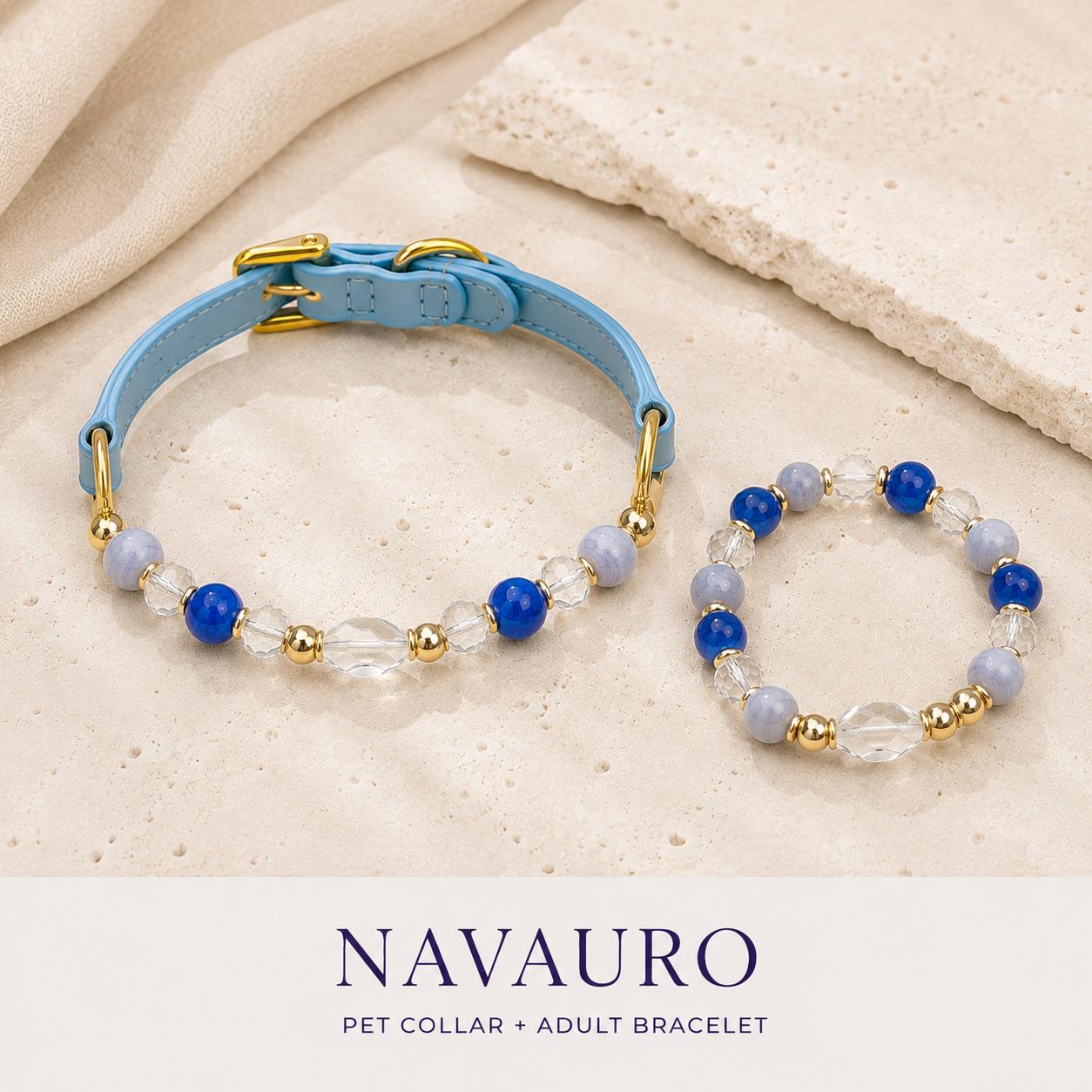 Matching Dog Collar & Owner Bracelet Set – Cloud Crystal Blue Isle | Crystal Pet Jewelry — Etsy designed image 5