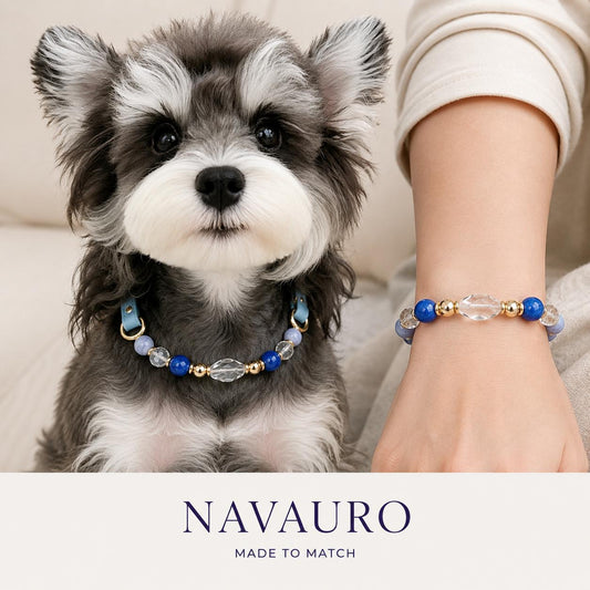 Matching Dog Collar & Owner Bracelet Set – Cloud Crystal Blue Isle | Crystal Pet Jewelry — Etsy designed image 1