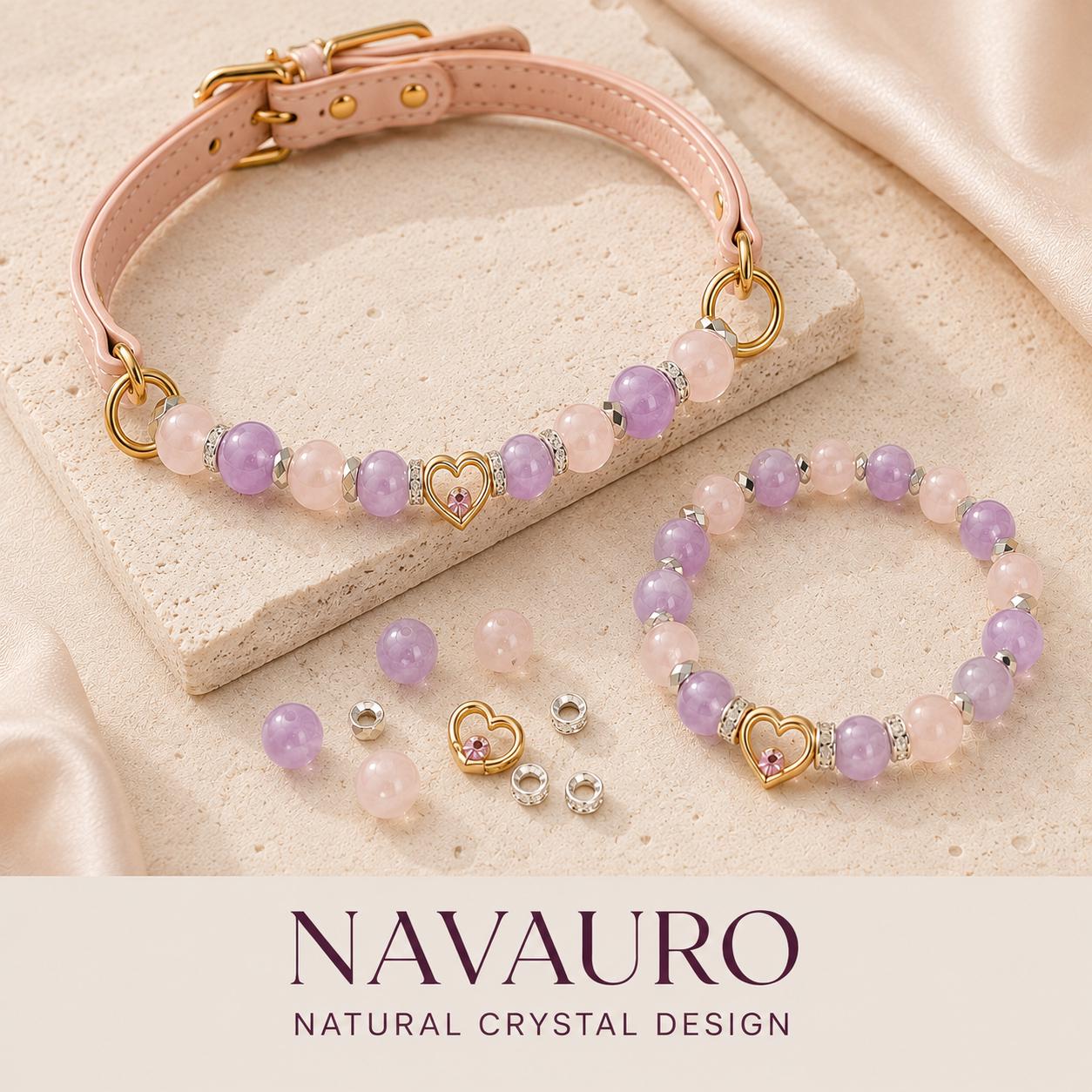 Matching Dog Collar & Owner Bracelet Set – Pink Heartbeat | Crystal Pet Jewelry — Etsy designed image 7