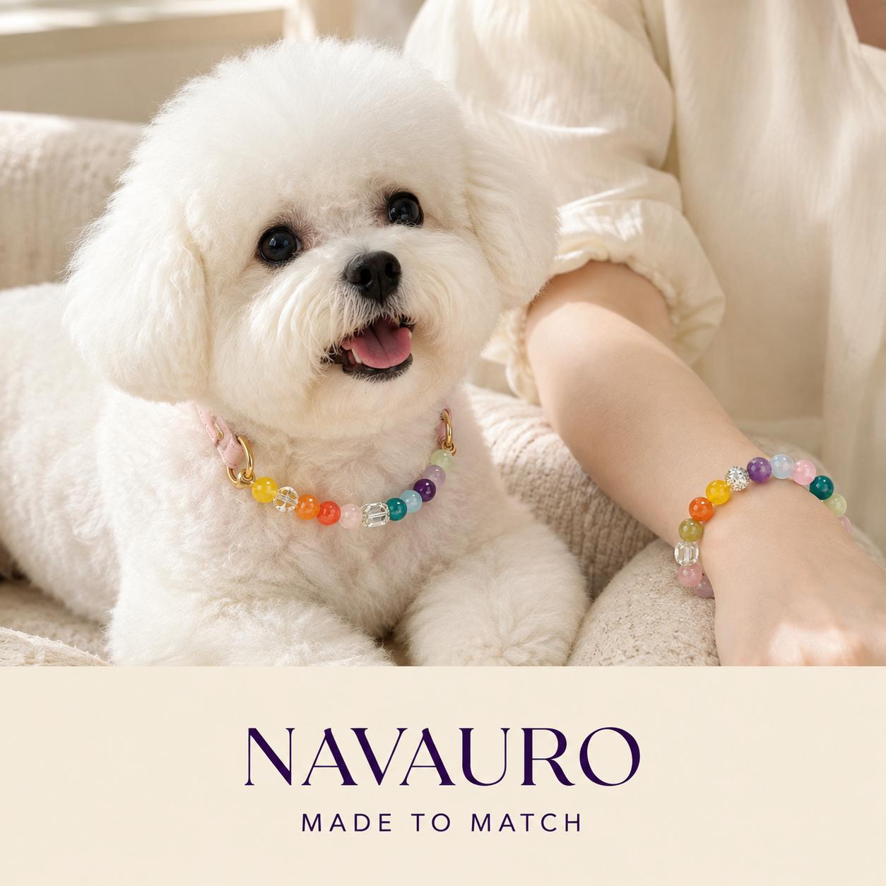 Matching Dog Collar & Owner Bracelet Set – Rainbow Pet | Crystal Pet Jewelry — Etsy designed image 3