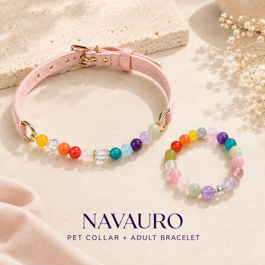 Matching Dog Collar & Owner Bracelet Set – Rainbow Pet | Crystal Pet Jewelry — Etsy designed image 1
