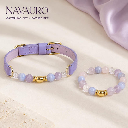 Matching Dog Collar & Owner Bracelet Set – Purple East | Crystal Pet Jewelry — Etsy designed image 1