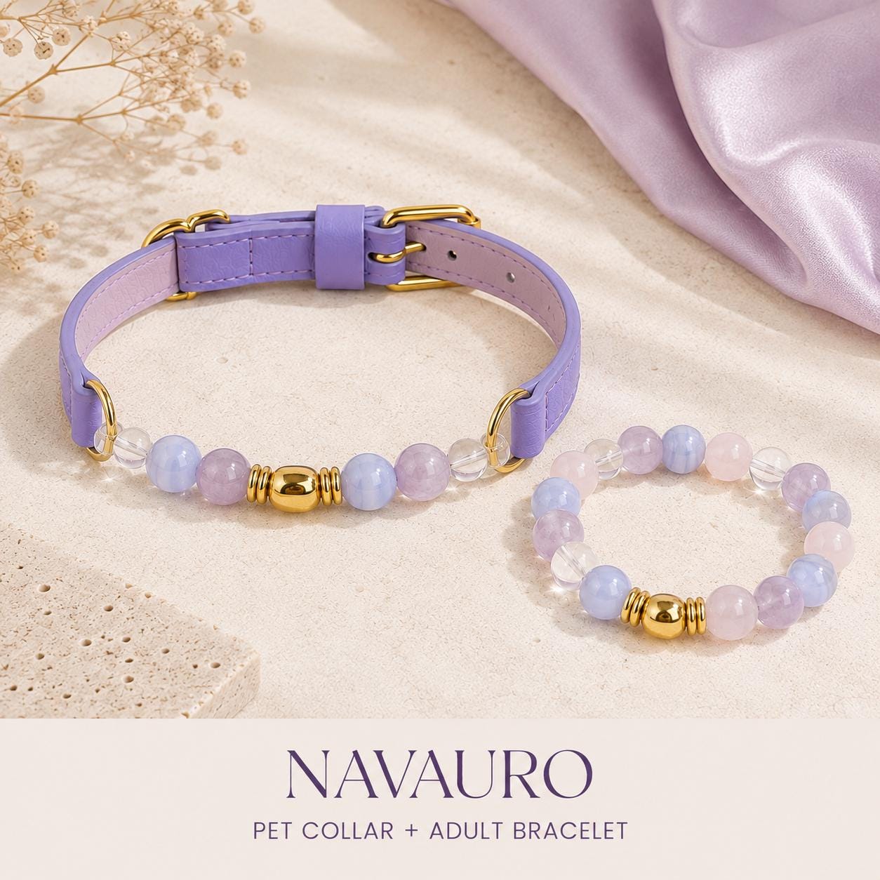Matching Dog Collar & Owner Bracelet Set – Purple East | Crystal Pet Jewelry — Etsy designed image 5