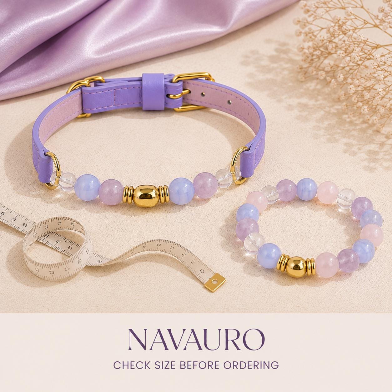 Matching Dog Collar & Owner Bracelet Set – Purple East | Crystal Pet Jewelry — Etsy designed image 8