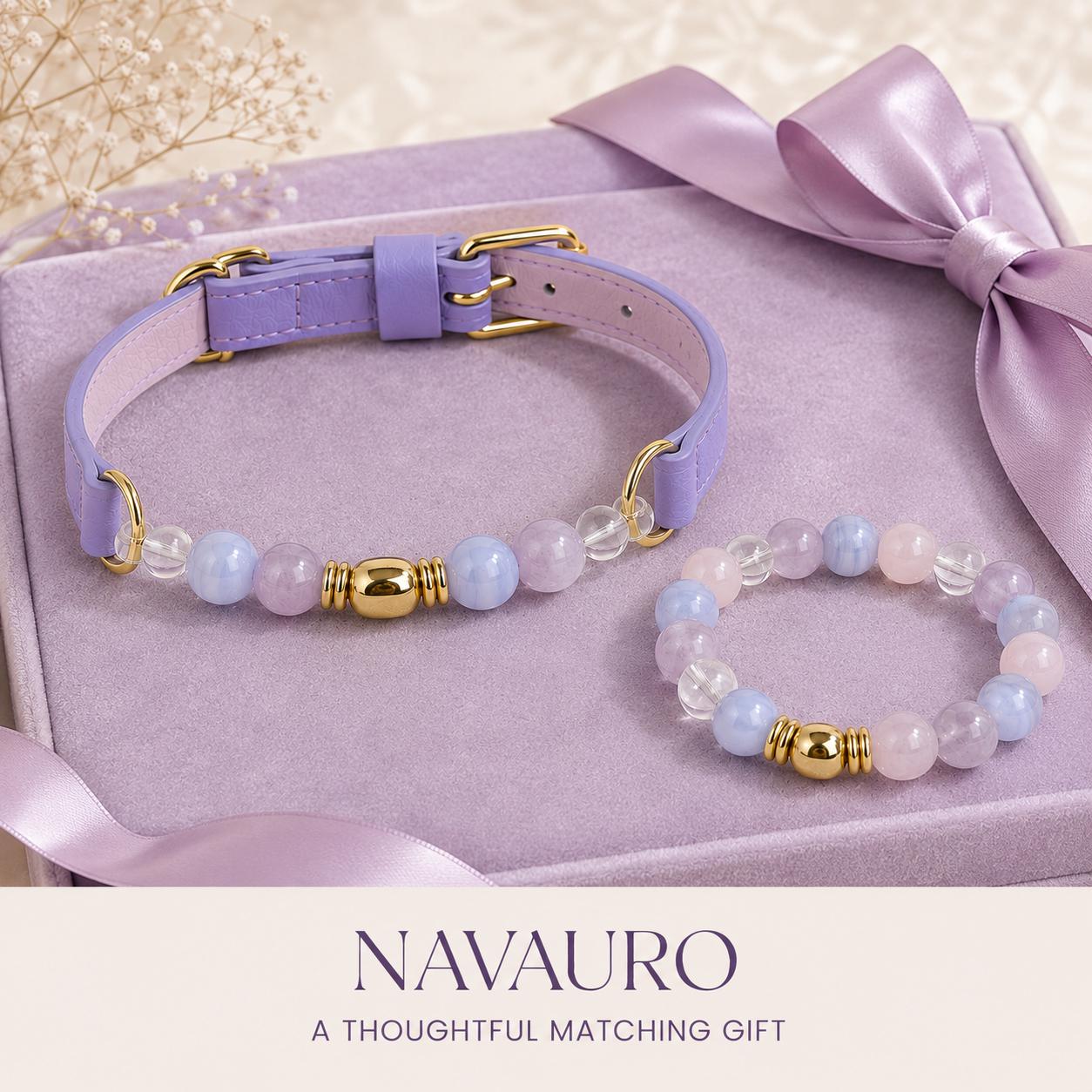 Matching Dog Collar & Owner Bracelet Set – Purple East | Crystal Pet Jewelry — Etsy designed image 6