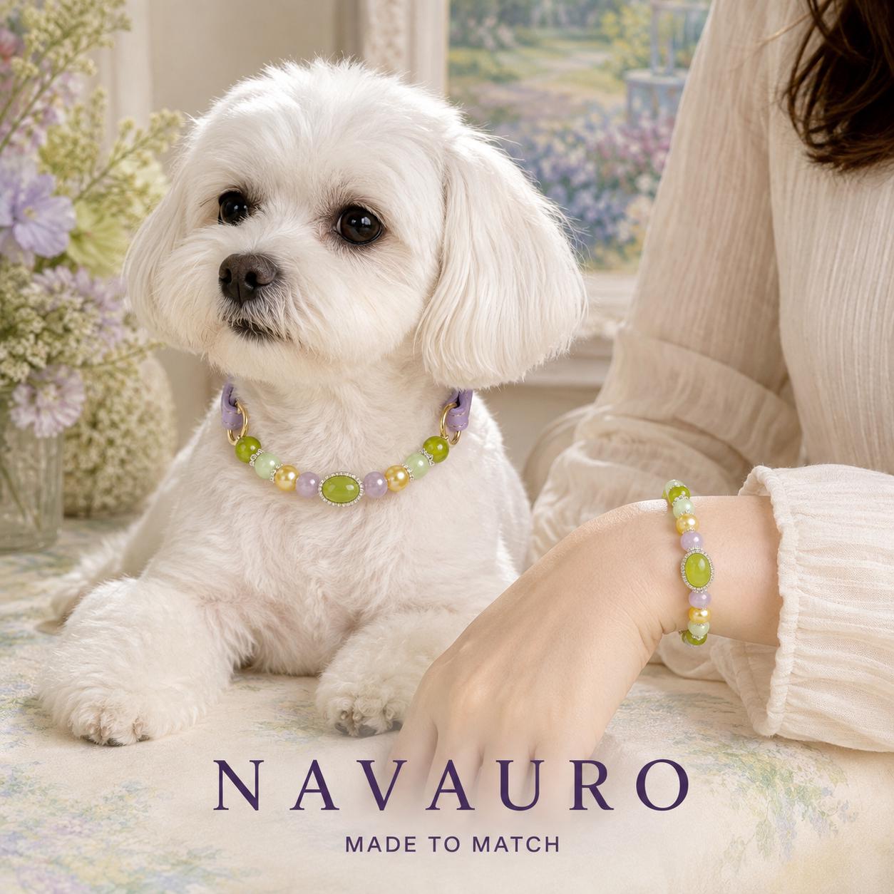 Matching Dog Collar & Owner Bracelet Set – Monet Garden Crystal Jewelry — Etsy designed image 3