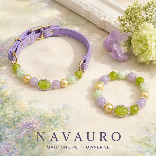 Matching Dog Collar & Owner Bracelet Set – Monet Garden Crystal Jewelry — Etsy designed image 1