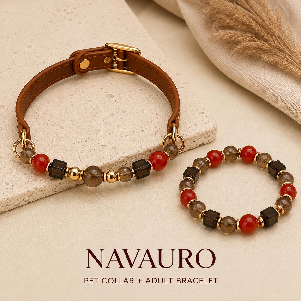 NAVAURO Crimson Crystal Fortune matching pet collar and owner bracelet set — Etsy designed image 5