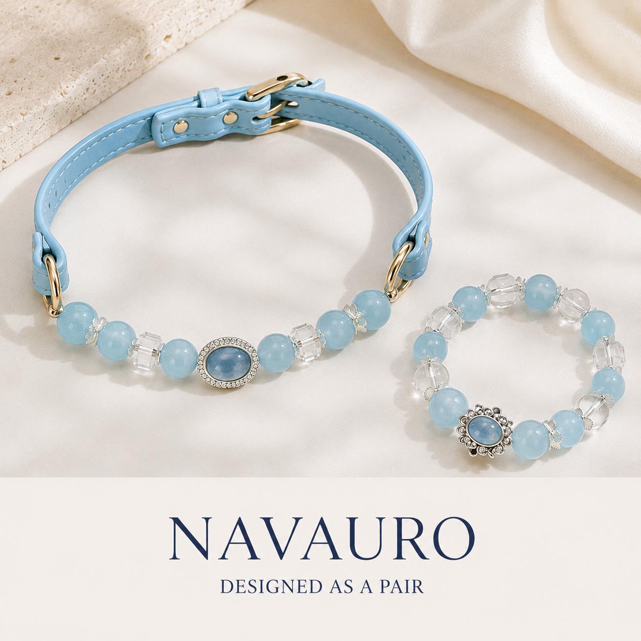 Matching Dog Collar & Owner Bracelet Set – Ice Blue Crystal Whisper | Crystal Pet Jewelry — Etsy designed image 6