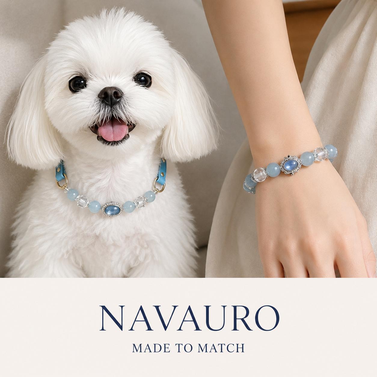 Matching Dog Collar & Owner Bracelet Set – Ice Blue Crystal Whisper | Crystal Pet Jewelry — Etsy designed image 4