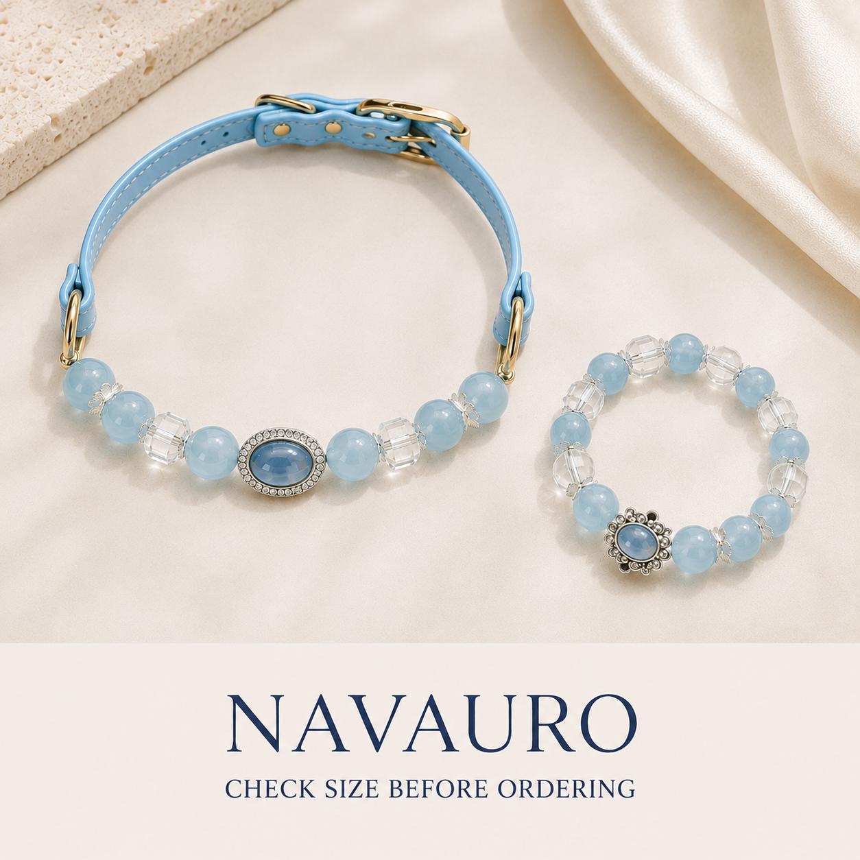 Matching Dog Collar & Owner Bracelet Set – Ice Blue Crystal Whisper | Crystal Pet Jewelry — Etsy designed image 8