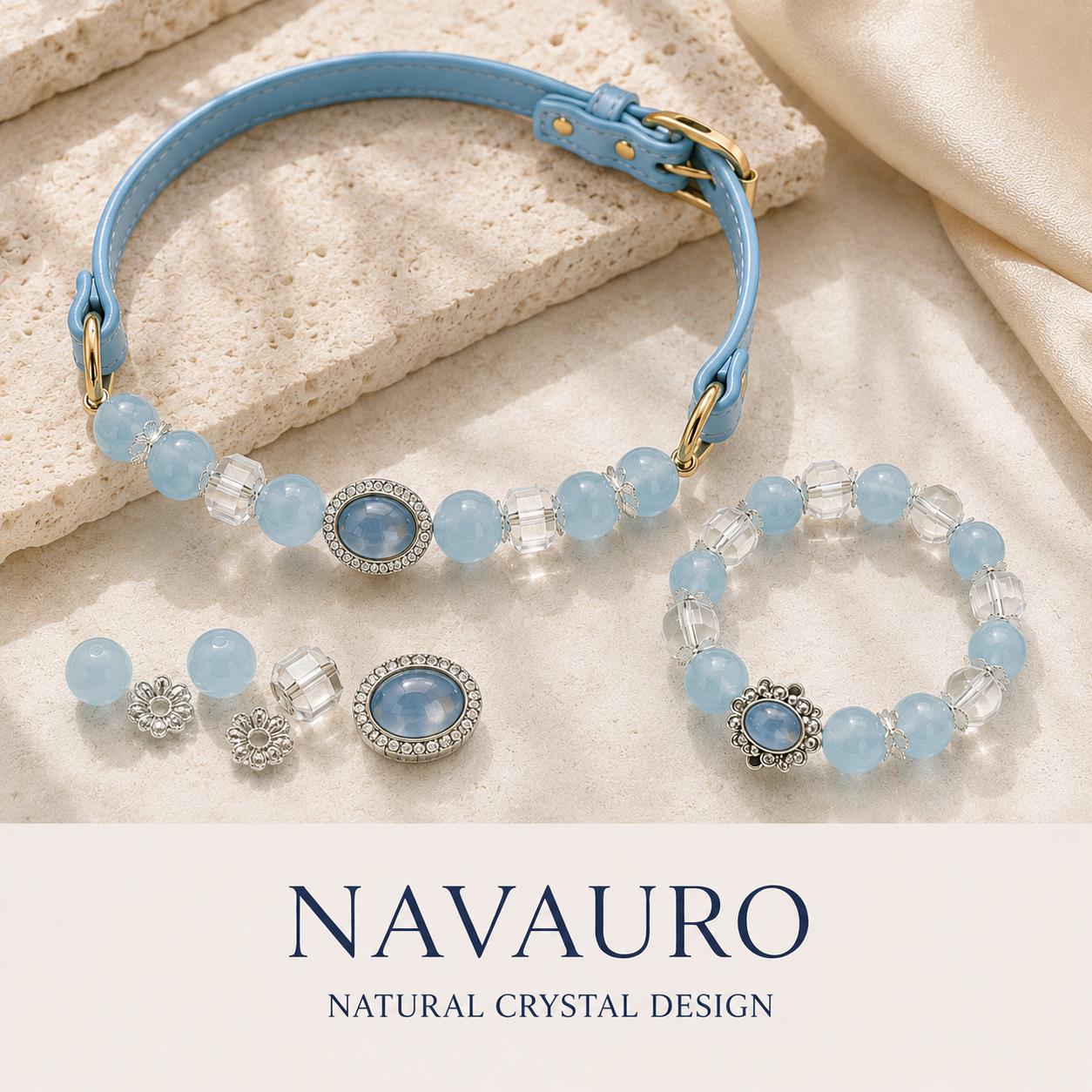 Matching Dog Collar & Owner Bracelet Set – Ice Blue Crystal Whisper | Crystal Pet Jewelry — Etsy designed image 7