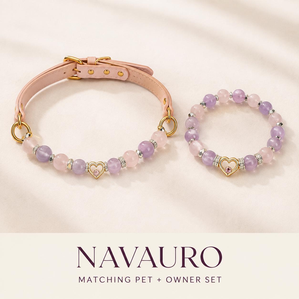Matching Dog Collar & Owner Bracelet Set – Pink Heartbeat | Crystal Pet Jewelry — Etsy designed image 1