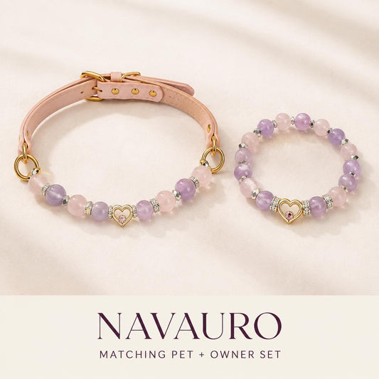 Matching Dog Collar & Owner Bracelet Set – Pink Heartbeat | Crystal Pet Jewelry — Etsy designed image 1