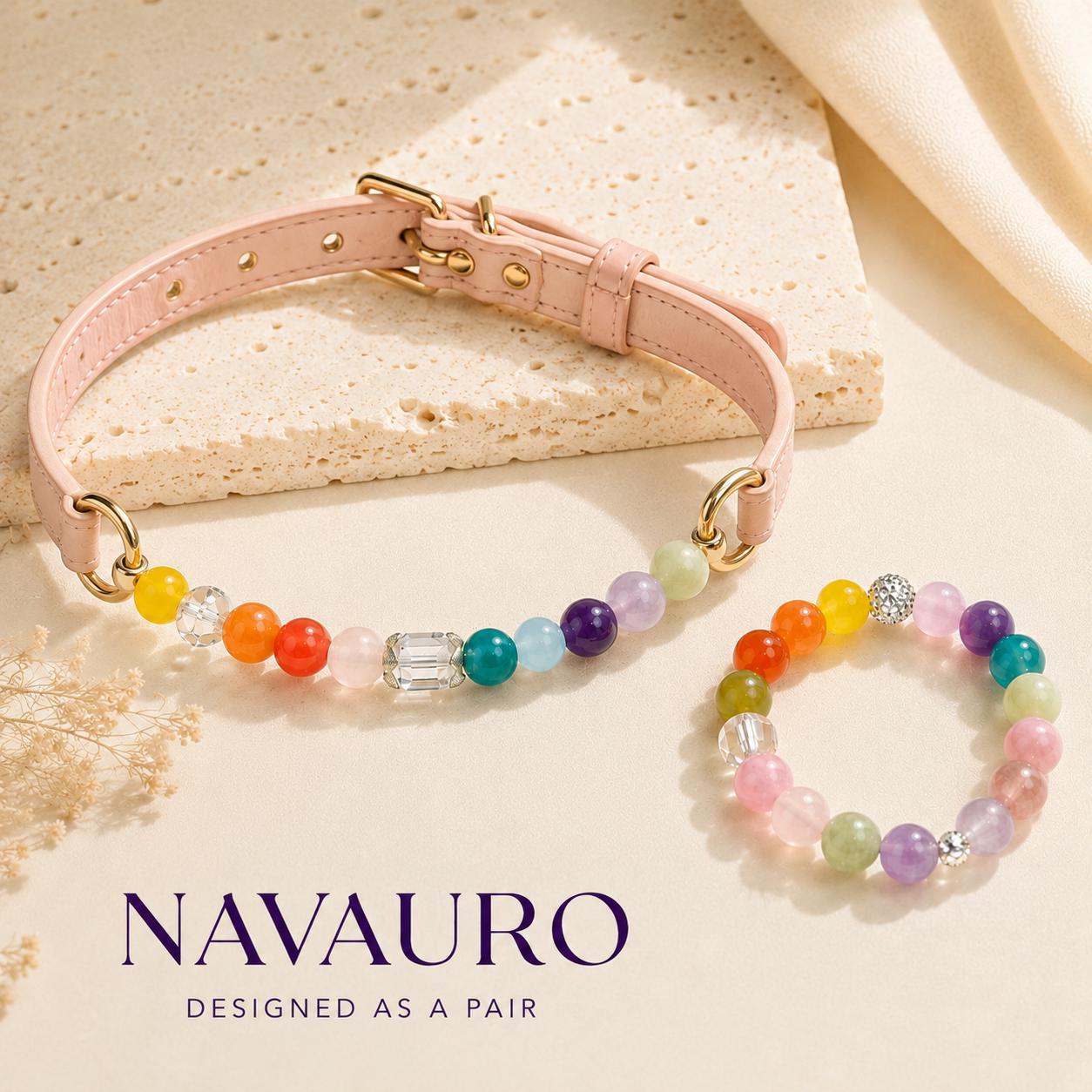 Matching Dog Collar & Owner Bracelet Set – Rainbow Pet | Crystal Pet Jewelry — Etsy designed image 5