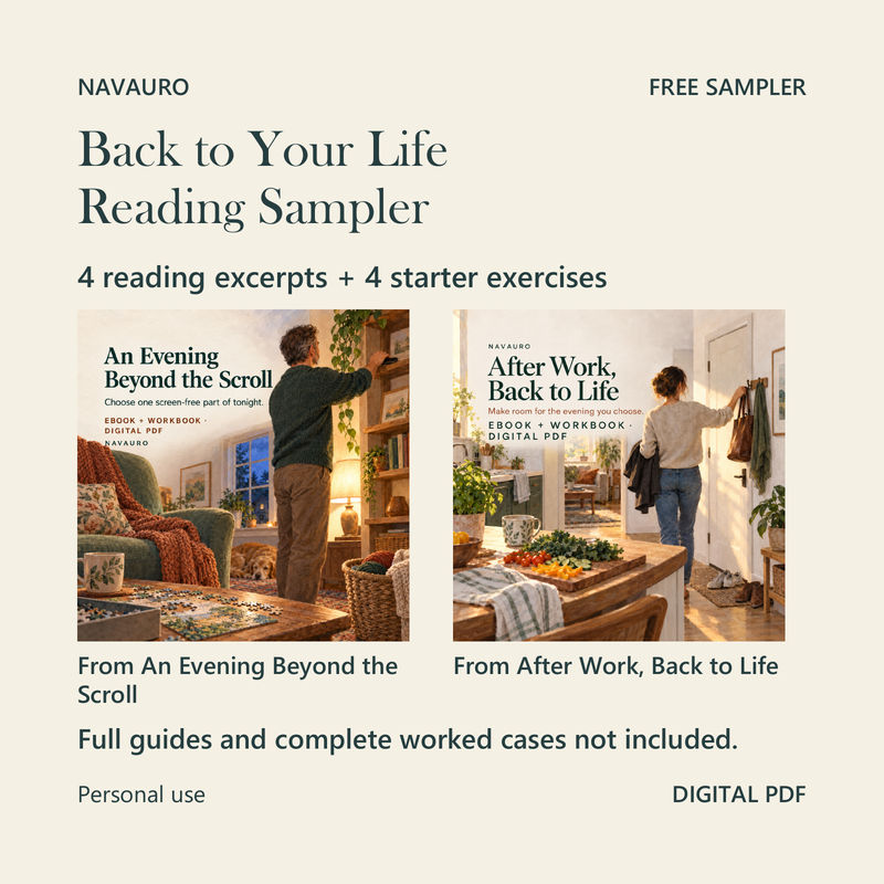 NAVAURO Back to Your Life Sampler - Back to Your Life Reading Sampler. Try a reading and its starter.