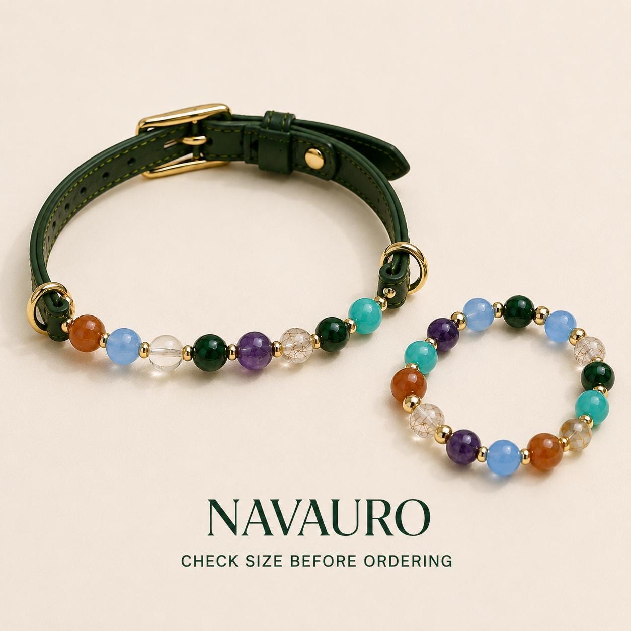 NAVAURO Myriad Star River matching pet collar and owner bracelet set — Etsy designed image 10