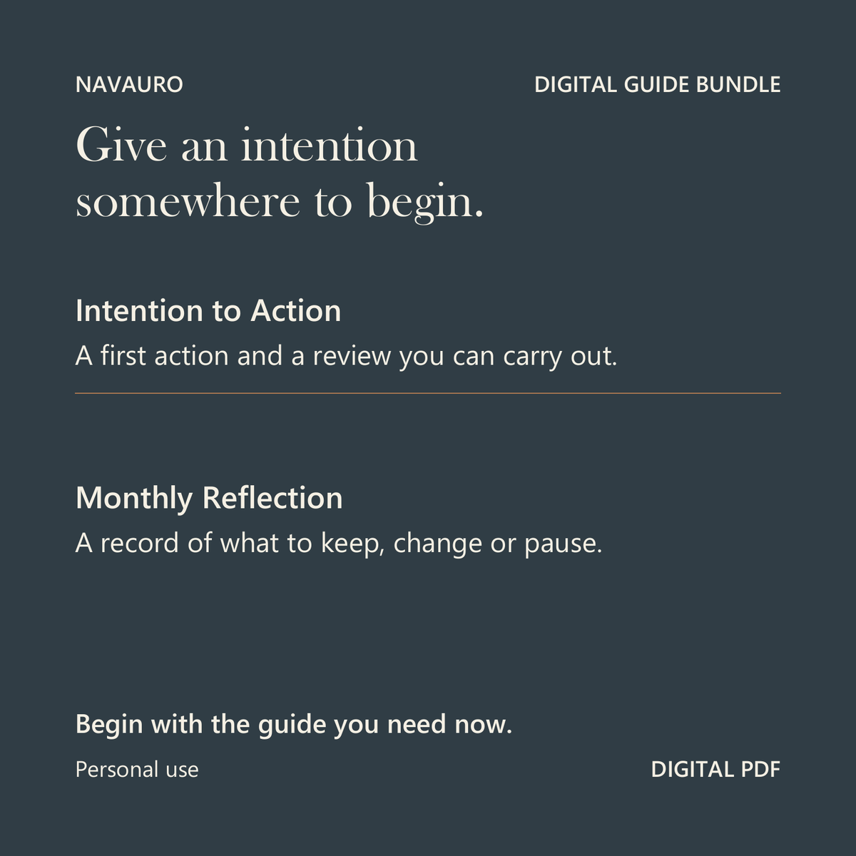 NAVAURO Start & Reflect - Give an intention somewhere to begin.. Begin with the guide you need now.