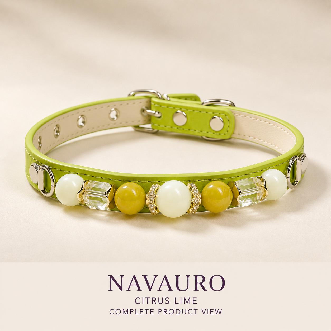 NAVAURO Jade Beaded Dog Collar, Lime Adjustable Crystal Pet Collar — Etsy listing image 10