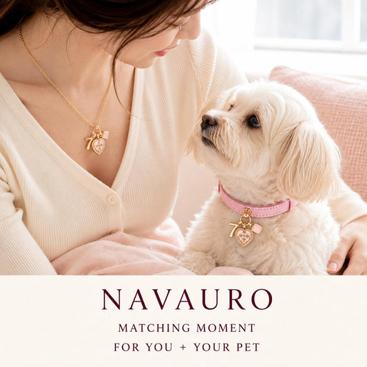 NAVAURO Matching Dog Collar & Owner Necklace Set, July Rose Quartz Photo Locket Gift — Etsy listing hero image