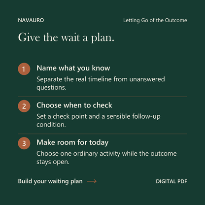 NAVAURO Letting Go of the Outcome: Give the wait a plan. Digital PDF.