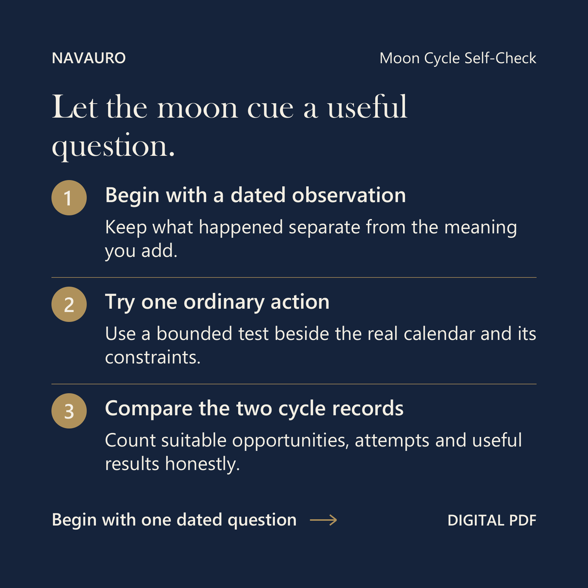 NAVAURO Moon Cycle Self-Check: Let the moon cue a useful question. Digital PDF.