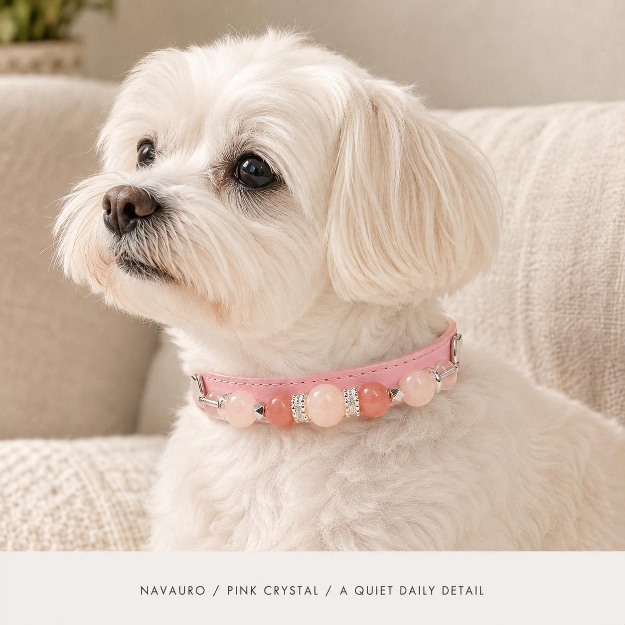 NAVAURO Pink Crystal Beaded Dog Collar, Adjustable Pet Collar — Etsy listing image 9