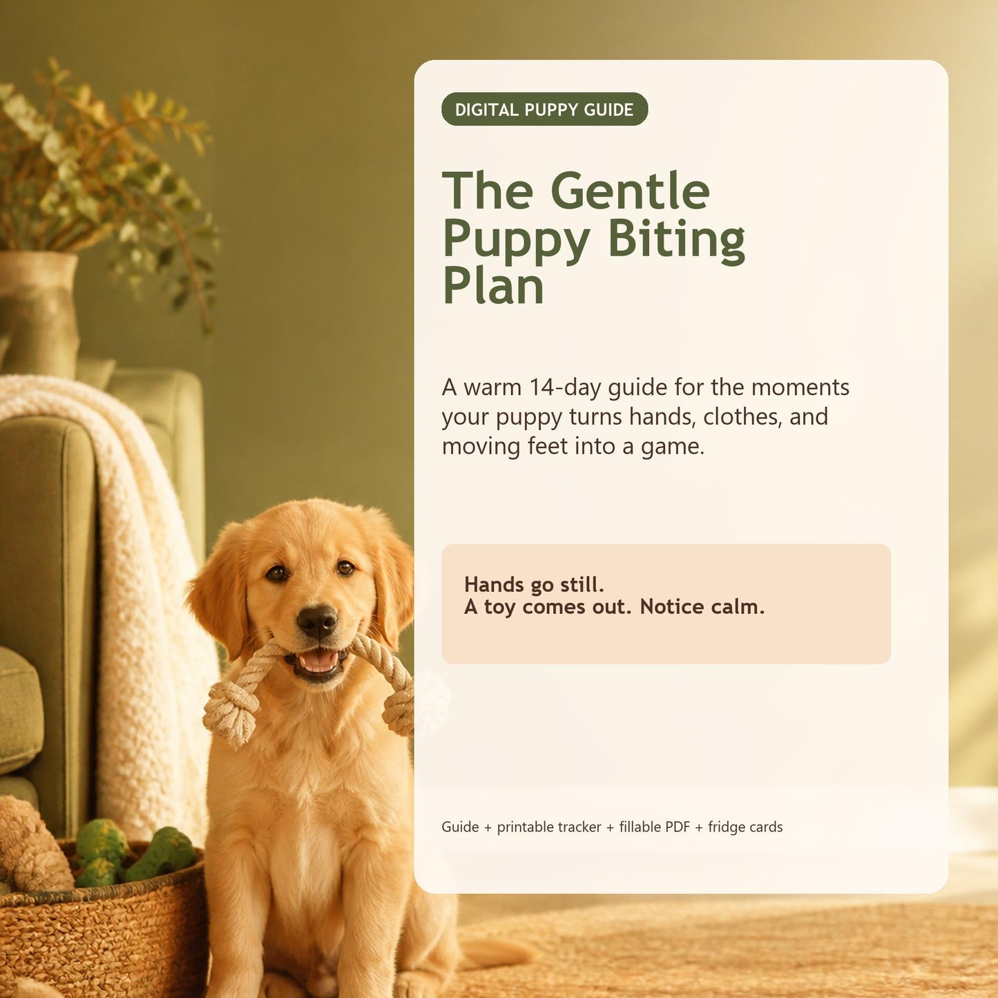 NAVAURO Puppy Biting Training Guide | 14-Day Calm Mouth Tracker Printable PDF — Etsy listing cover