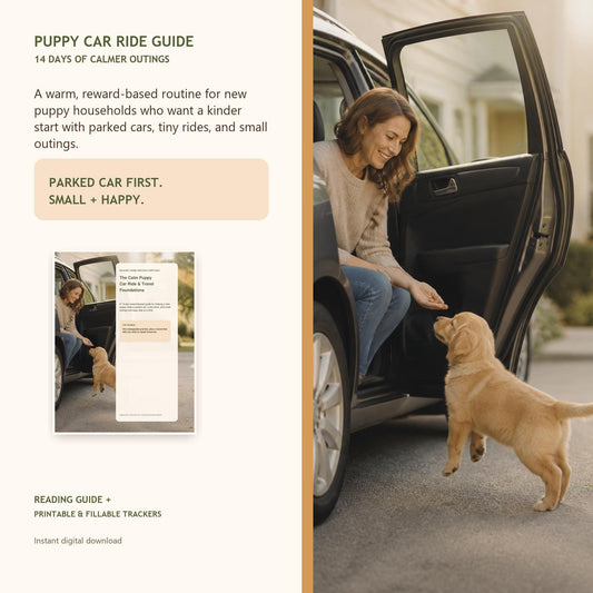 NAVAURO Puppy Car Ride Training Guide | 14-Day Travel Routine | Printable & Fillable PDF — Etsy listing cover
