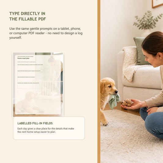 NAVAURO Puppy Chewing Training Guide, Leave It & Safe Swap Routine, Printable Fillable PDF — Etsy listing cover
