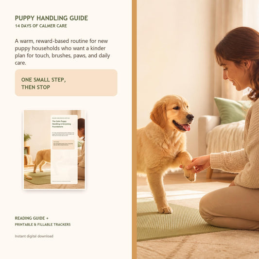 NAVAURO Puppy Handling & Grooming Guide, Cooperative Care Routine, Printable Fillable PDF — Etsy listing cover