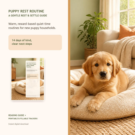 NAVAURO Puppy Rest Routine Guide, 14 Day Calm Settle Plan, Printable Fillable PDF — Etsy listing cover