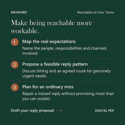 NAVAURO Reachable on Your Terms: Make being reachable more workable. Digital PDF.
