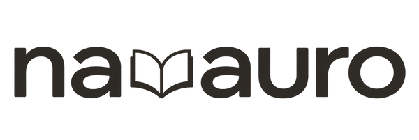 NAVAURO wordmark with an open book forming the letter v.